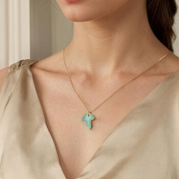 Seafoam Turquoise Ivy Leaf Necklace, 2 of 6