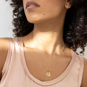 Personalised Drop Heart Necklace 18 K Gold Plate, 9 of 9