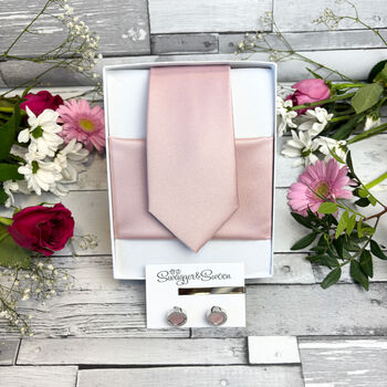 Rose Gold Wedding Tie Set, 7 of 12