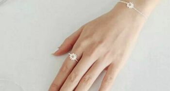 Sterling Silver Adjustable Daisy Ring, 2 of 7