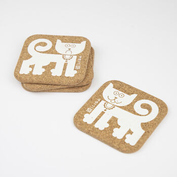 Hornsea Cork Mats | Happy Cat, 5 of 7