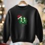Personalised Black Christmas Jumper With Sparkling Dinosaur Face, thumbnail 7 of 7