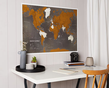 Scratch The World® Black Map Print With Coin, 2 of 12