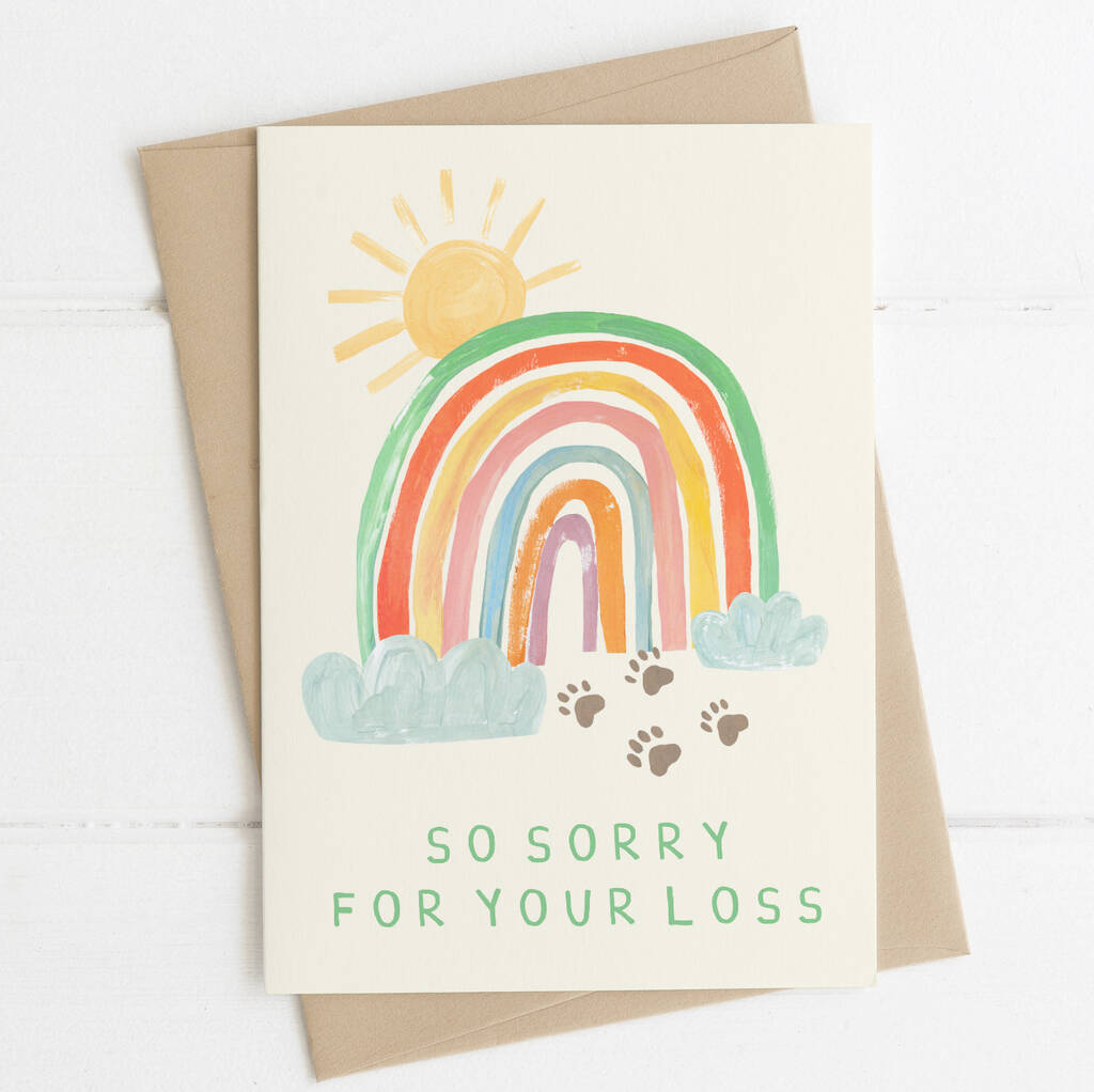 Pet Loss Rainbow Bridge Sympathy Card, 1 of 3