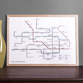 Personalised Tube Map Print, 2 of 12