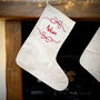 Personalised Christmas Eve Bow Sack Or Stocking, thumbnail 3 of 9