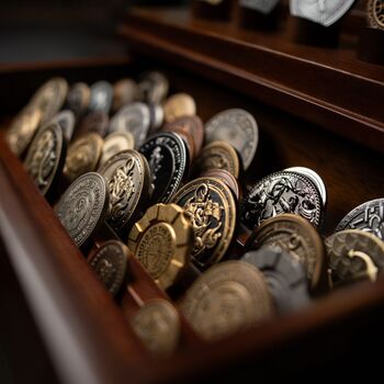 Premium Coin Display Case Christmas Gift Walnut, 3 of 9