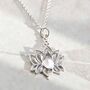 Sterling Silver Gemstone Lotus Pendant Necklace, thumbnail 2 of 4