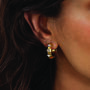 Gold Hoop Earrings With Cut Out Cz In 18k Gold Vermeil, thumbnail 3 of 5