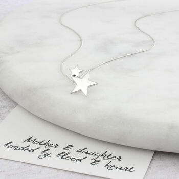 Silver Star Mother And Daughter Pendant Necklace, 5 of 7