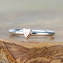 Handmade Silver And Solid Rose Gold Heart Ring, thumbnail 3 of 6