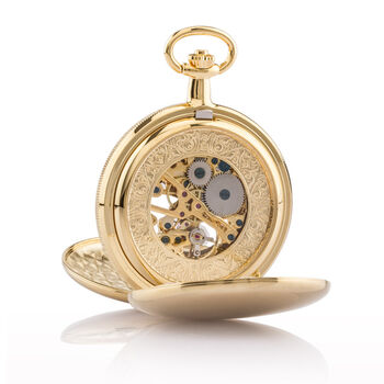 Double Hunter Mechanical Pocket Watch – Gold Plated, 4 of 4