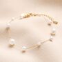 Stainless Steel Mixed Pearl Chain Bracelet In Gold, thumbnail 1 of 4