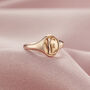 Floral Engraved Initial Signet Ring, thumbnail 5 of 9