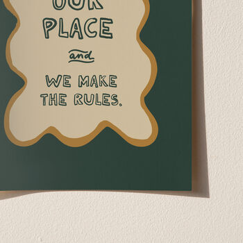 This Is Our Place House Rules Funny Typography Print, 7 of 12