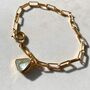 Carved Aquamarine Paperclip Chain Bracelet, thumbnail 2 of 7