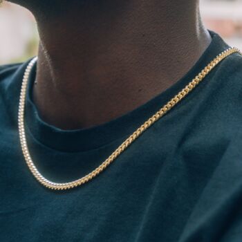 Gold Plated 4mm Miami Cuban Link 925 Sterling Silver Chain, 2 of 12