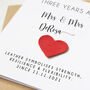 Personalised 3rd Anniversary Card With Leather Heart, thumbnail 4 of 7