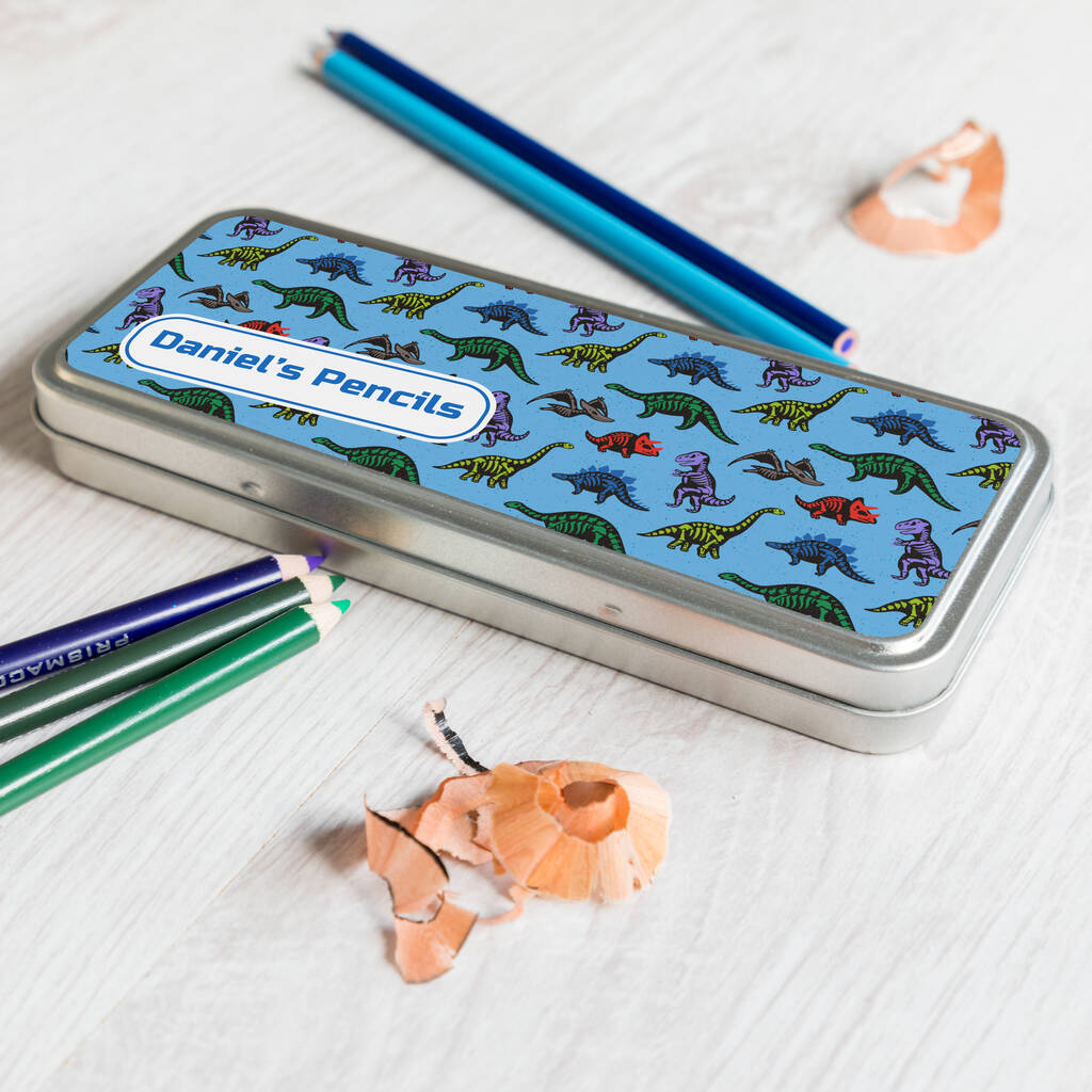 Personalised Dinosaur Pencil Tin Case By Mirrorin | notonthehighstreet.com