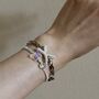 Handmade Pearl Bow Beaded Bracelet, thumbnail 3 of 4