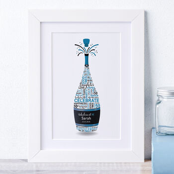 Personalised 50th Birthday Champagne Word Art, 2 of 10