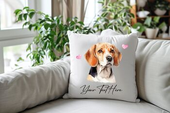 Personalised Beagle Heart Cushion Cover Gift, 2 of 2