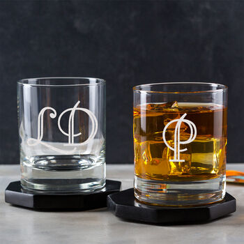 Personalised Engraved Initial Whiskey Glass Monogram Gift, 2 of 6