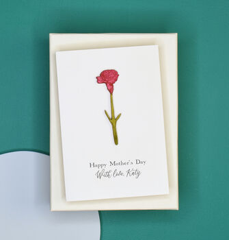 Miniature Engraved Flower Mother's Day Card, 2 of 12