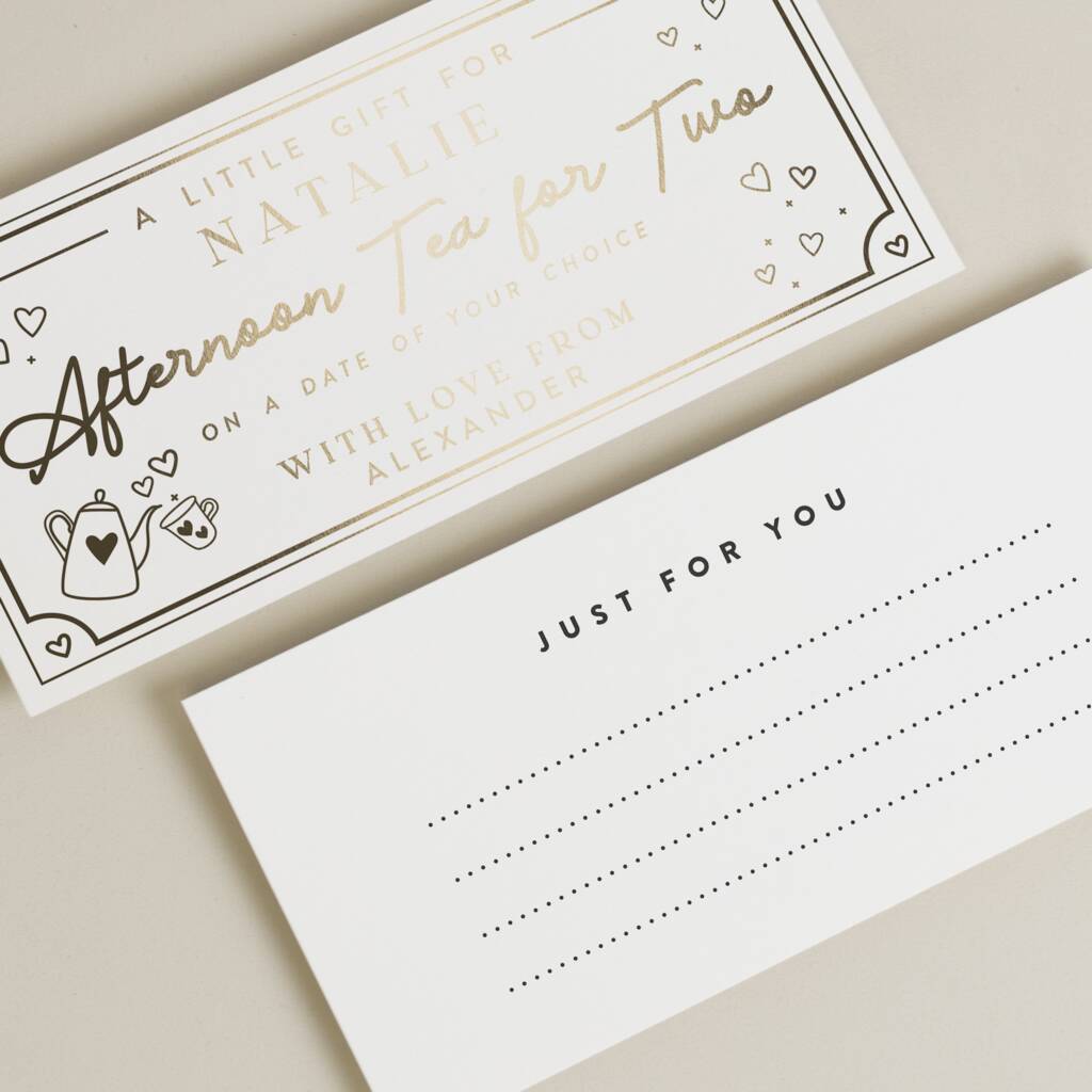 Afternoon Tea Gift Voucher By Twist Stationery