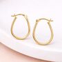 Gold Plated Sterling Silver Teardrop Hoop Earrings – 15mm, thumbnail 2 of 5