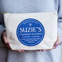 Personalised Blue Plaque Cosmetic Bag, thumbnail 3 of 5