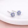 Sterling Silver Blue Forget Me Not Stud Earrings – 5mm, thumbnail 1 of 12