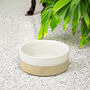 Handcrafted Stoneware Pet Bowl – Milk White, thumbnail 2 of 4