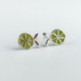 Sterling Silver Lime Stud Earrings, thumbnail 4 of 6