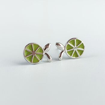Sterling Silver Lime Stud Earrings, 4 of 6