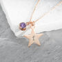 Personalised Rose Gold Star Birthstone Crystal Necklace, thumbnail 8 of 12