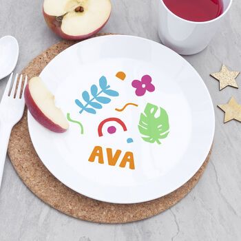 Personalised Kids Colourful Shapes Dinner Set, 4 of 6