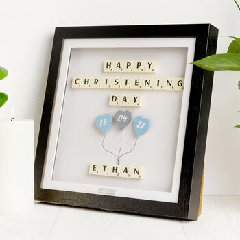 Baby Boy Happy Christening Day Personalised Gift Frame, 4 of 8