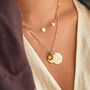 Personalised Double Disc And Birthstone Necklace, thumbnail 3 of 11
