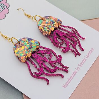 Handmade Resin Jellyfish Earrings That Wiggle With Every Step, 12 of 12