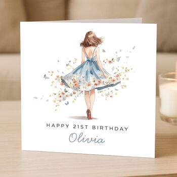 21st Birthday Card For Her Or Daughter Personalised, 4 of 8