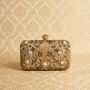 Gold Embroidered Rectangular Clutch Bag, thumbnail 2 of 11