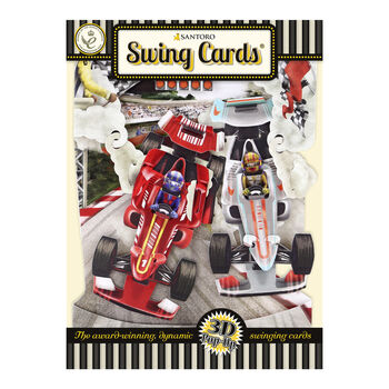 Formula One Racing Car 3D Swing Greetings Card, 5 of 5