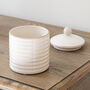 White Stoneware Decorative Jar, thumbnail 3 of 4