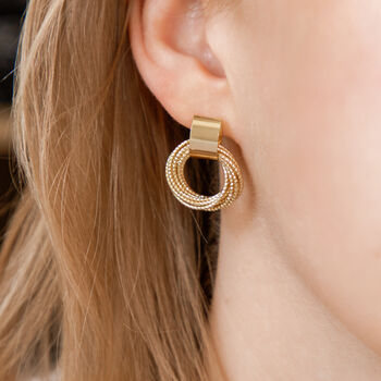 Gold Colour Twisted Rope Design Hoop Earrings, 3 of 4