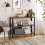 Industrial Console Table Hallway Table With Shelves, thumbnail 2 of 9