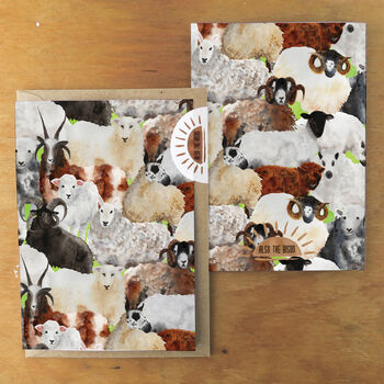 Flock Of Sheep Print A6 Greetings Cards, 3 of 7