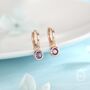 Sterling Silver February Birthstone Amethyst Hoop Earrings, thumbnail 5 of 11