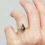 18ct Gold Kite Salt And Pepper Diamond Engagement Ring, thumbnail 3 of 5