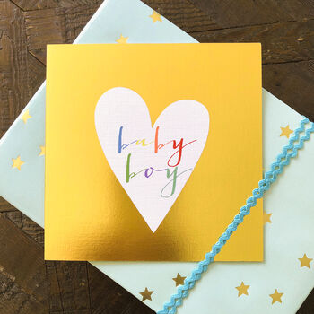 Gold Foiled New Baby Boy Card, 4 of 5